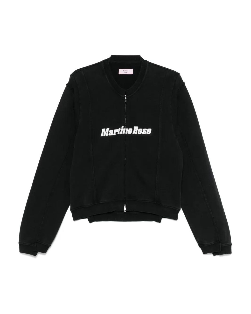 Martine Rose Shrunken Zip-Up Sweatshirt in Black | Lyst