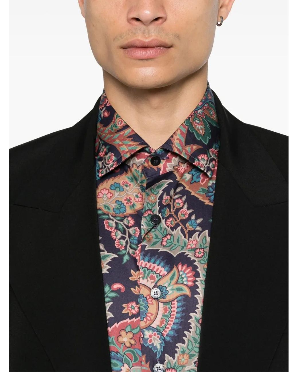 Etro Gray Shirt With Paisley Print for men
