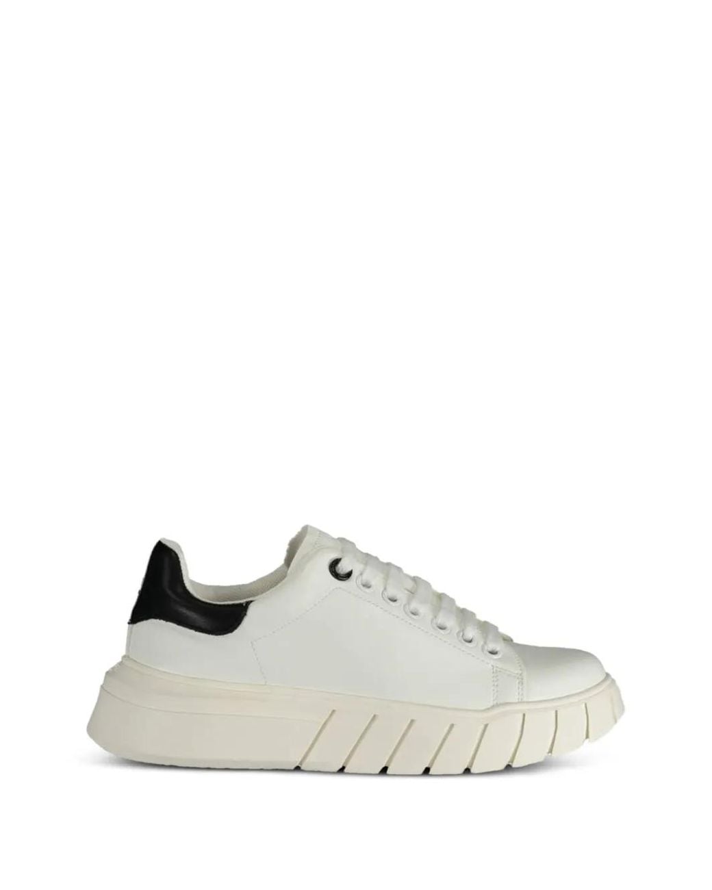 Gaelle Paris White Platform Lace-Up Sneakers