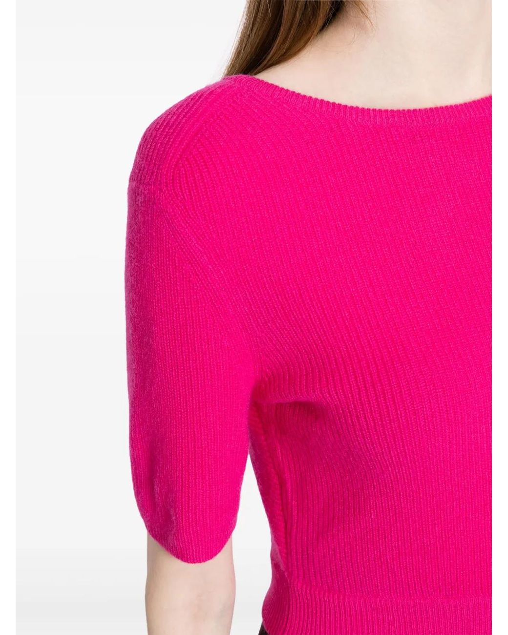 Lisa Yang Pink Josefina Cut-Out Cashmere Top
