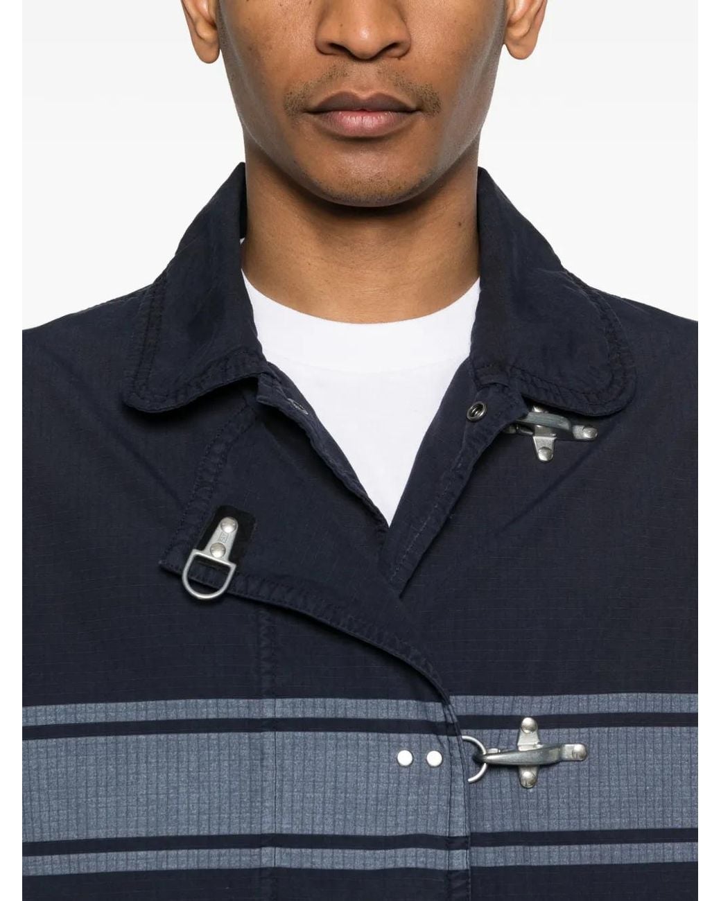 Fay Blue Manteau À Rayures for men