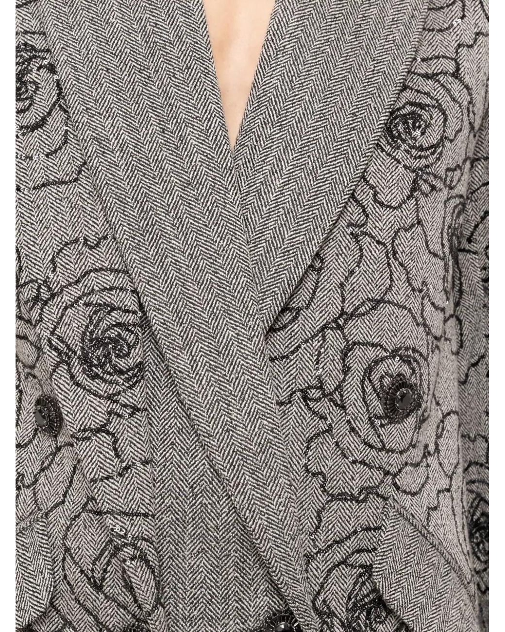 Nissa Gray Sequin-Embellished Double-Breasted Blazer