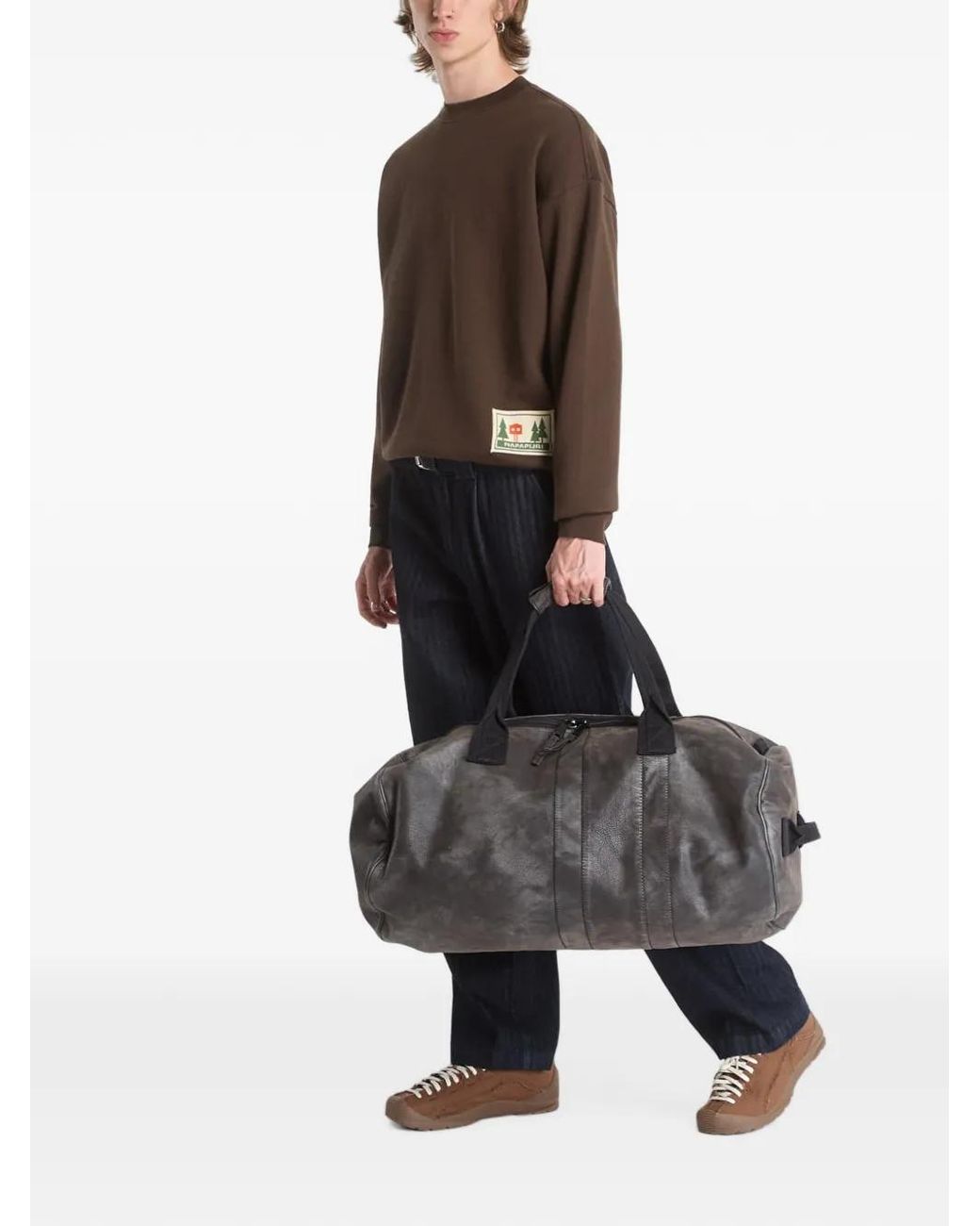 Napapijri Brown Trahus Logo-Patch Sweatshirt for men