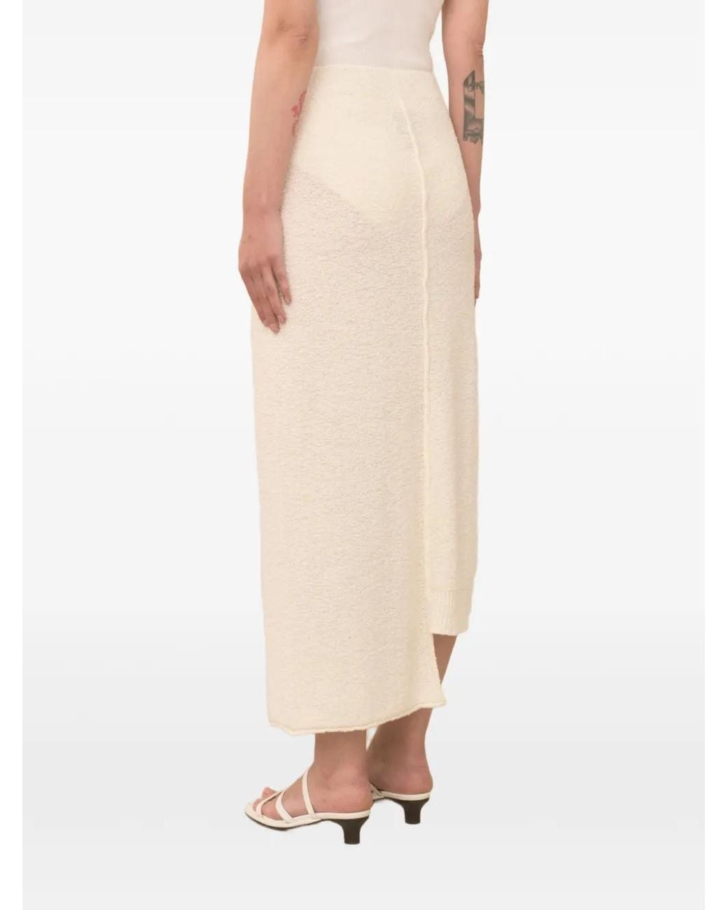 Lauren Manoogian White Knitted Asymmetric Skirt