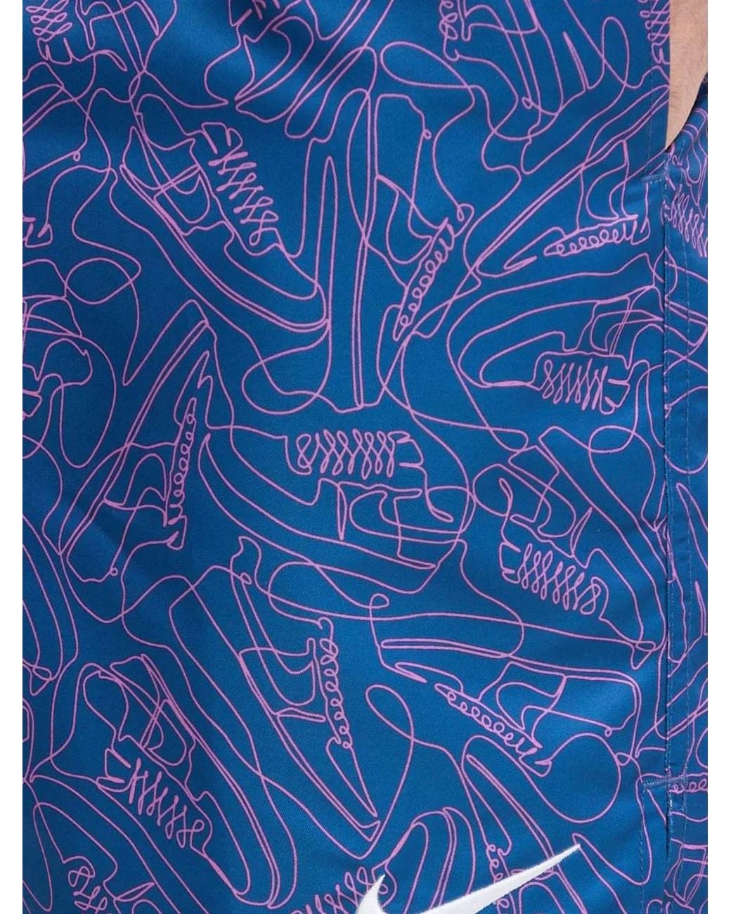 Nike Blue Sneaker-Print Swim Shorts for men