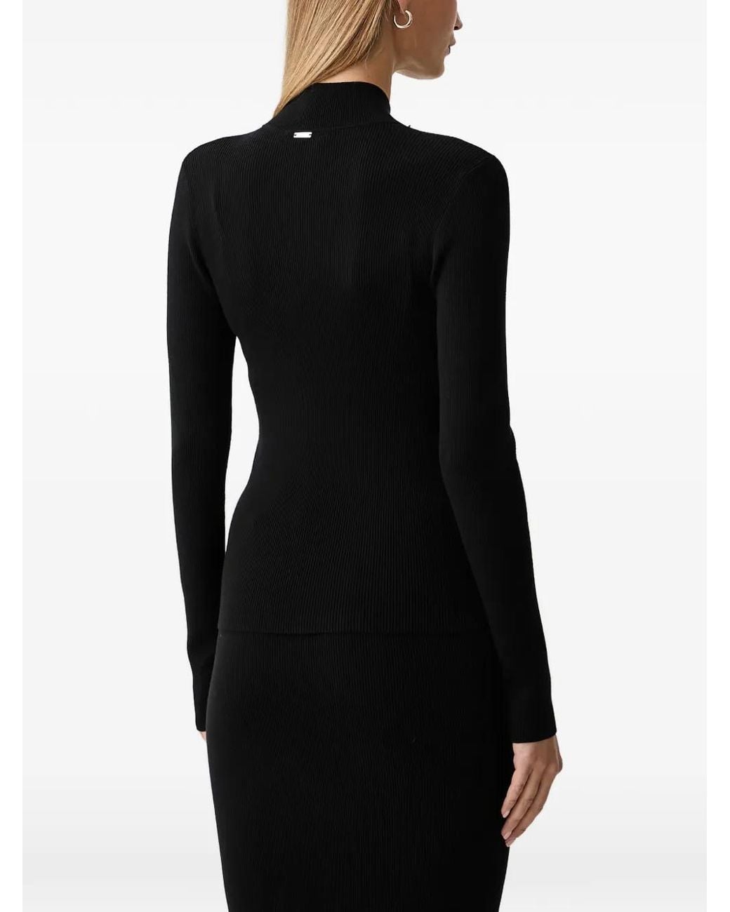 Fracomina Black Cut-Out Logo-Embellished Sweater