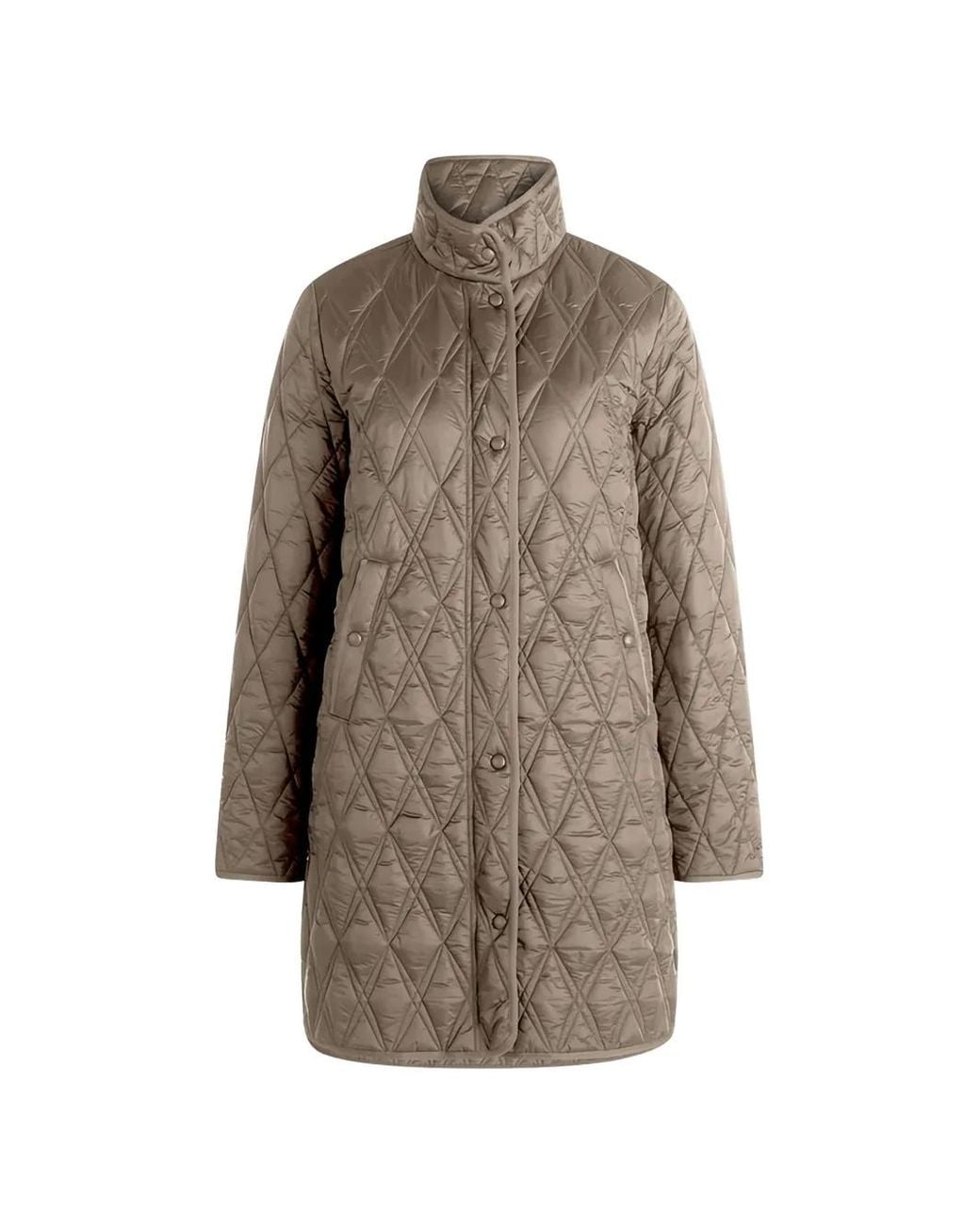 Betty Barclay Brown Quilted High-Neck Coat