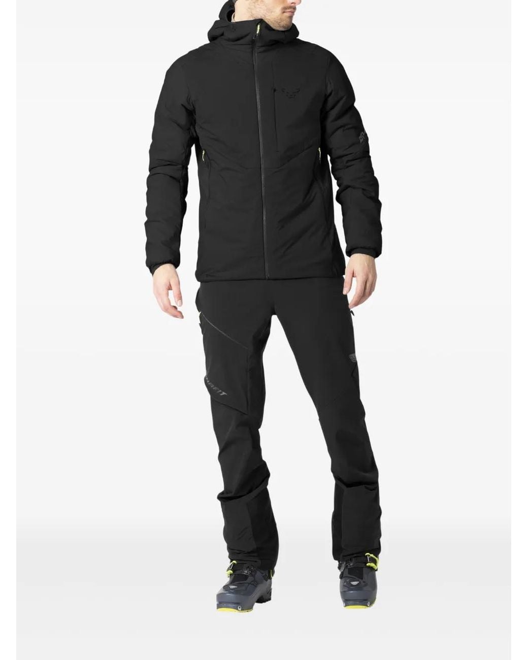 Dynafit Black Primaloft Hooded Zipped Ski Jacket for men
