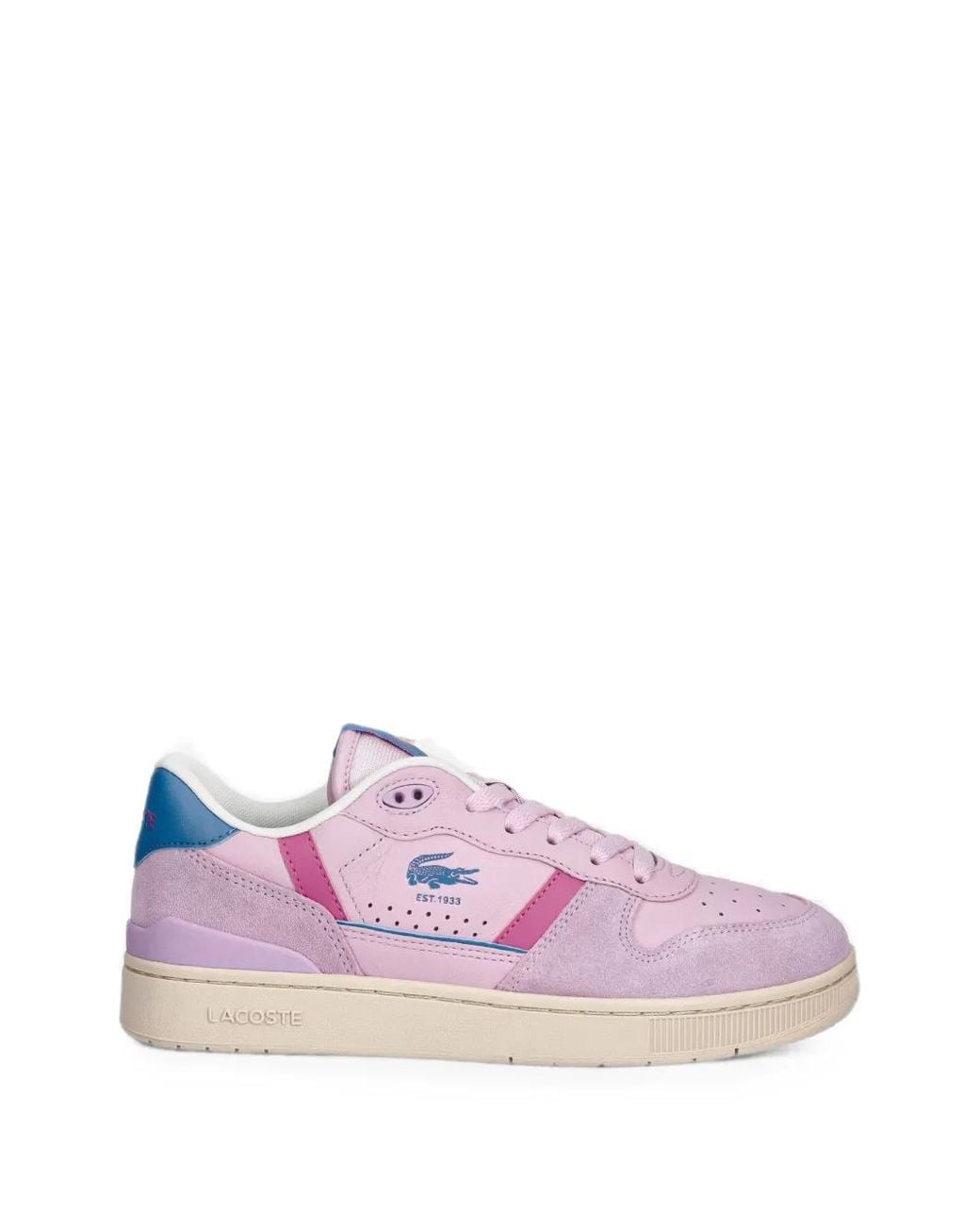 Lacoste Pink Logo-Patch Panelled Sneakers