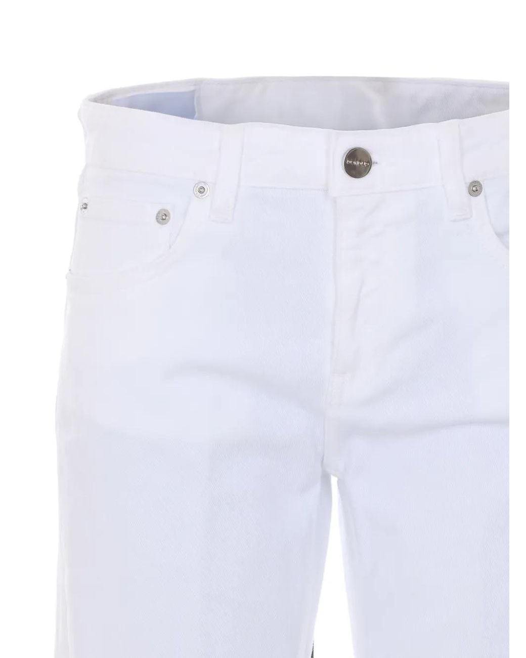 Dondup White Cuffed Coco Jeans
