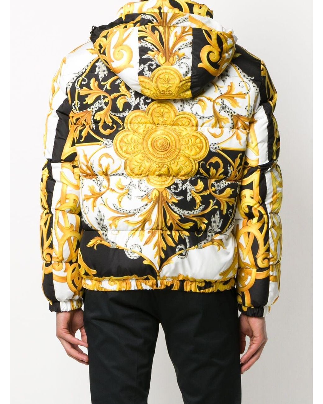 Versace Baroque Print Puffer Jacket in Yellow for Men | Lyst