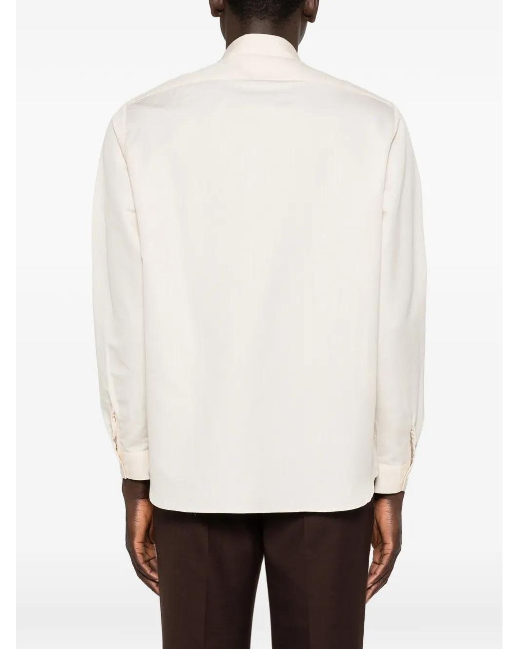 Lardini White Collared Long-Sleeve Shirt for men