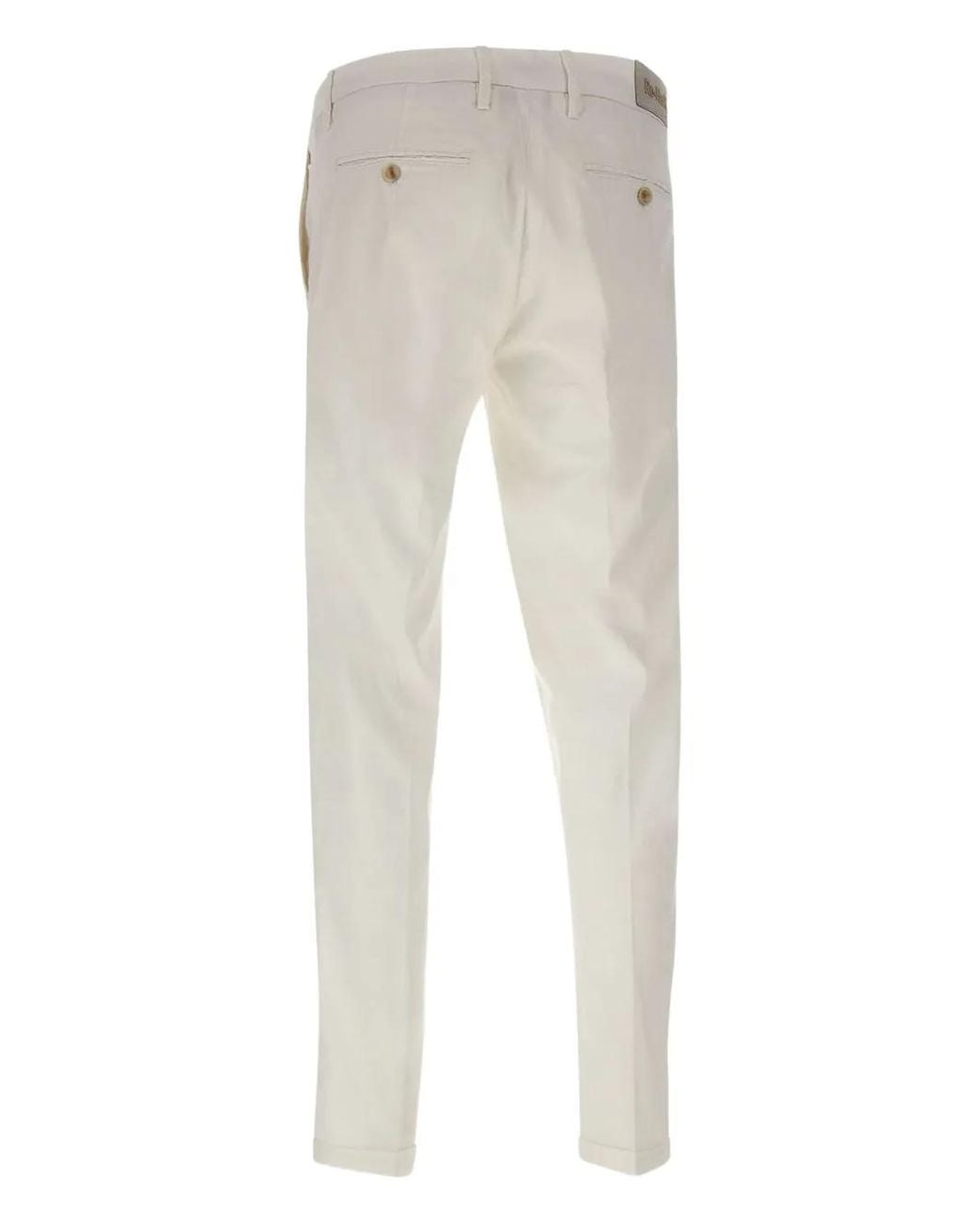 Re-hash White Logo Button Chinos Trousers for men