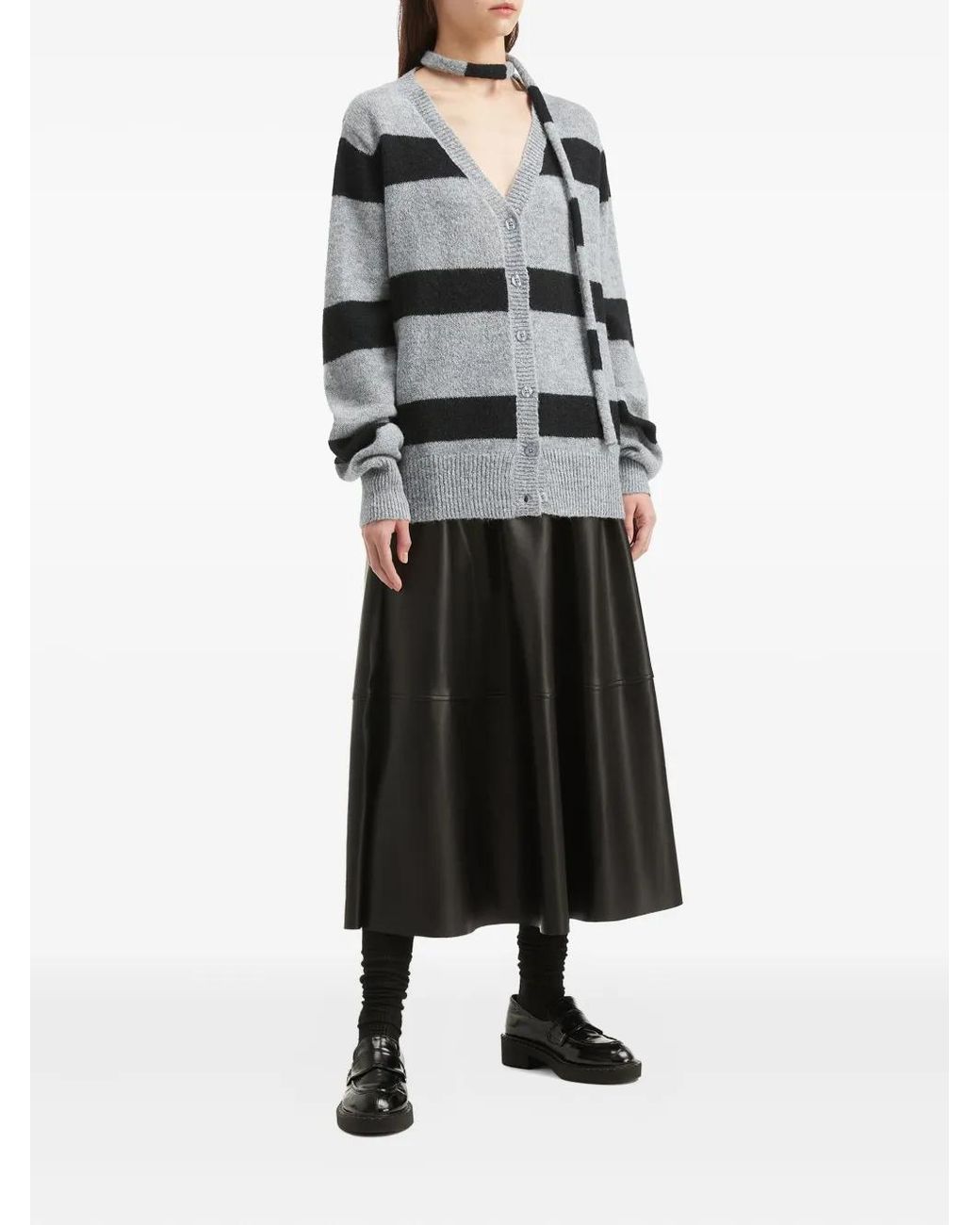 B+ AB Gray Striped Cardigan