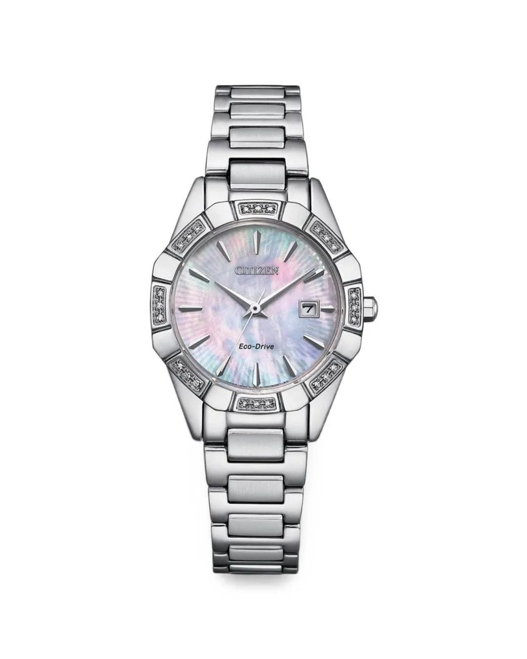 Citizen White Classic Crystal-Embellished 28Mm Watch