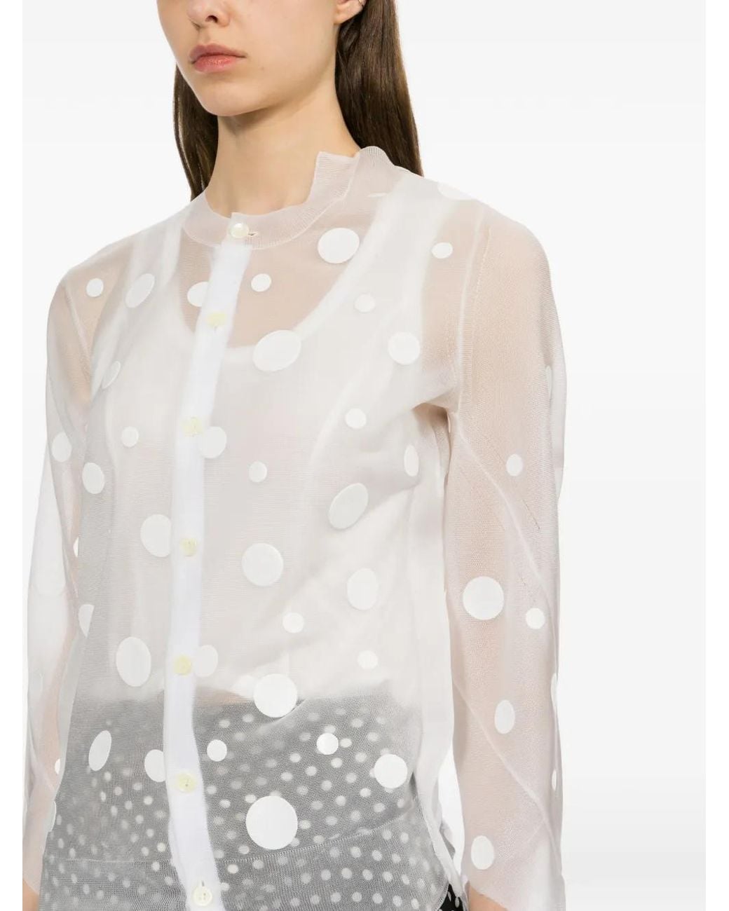Junya Watanabe White Polka Dot Cardigan