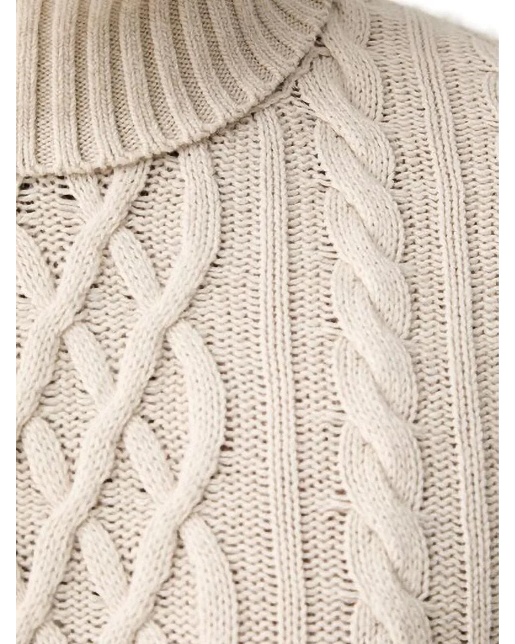 Joop! Natural Cable-Knit Roll-Neck Sweater for men