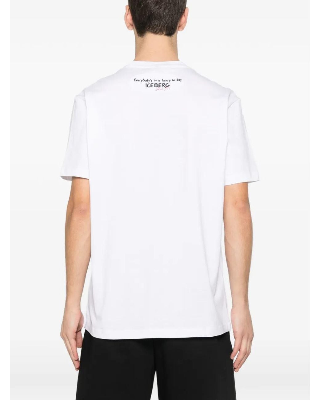 Iceberg White Peanuts Print T-Shirt for men