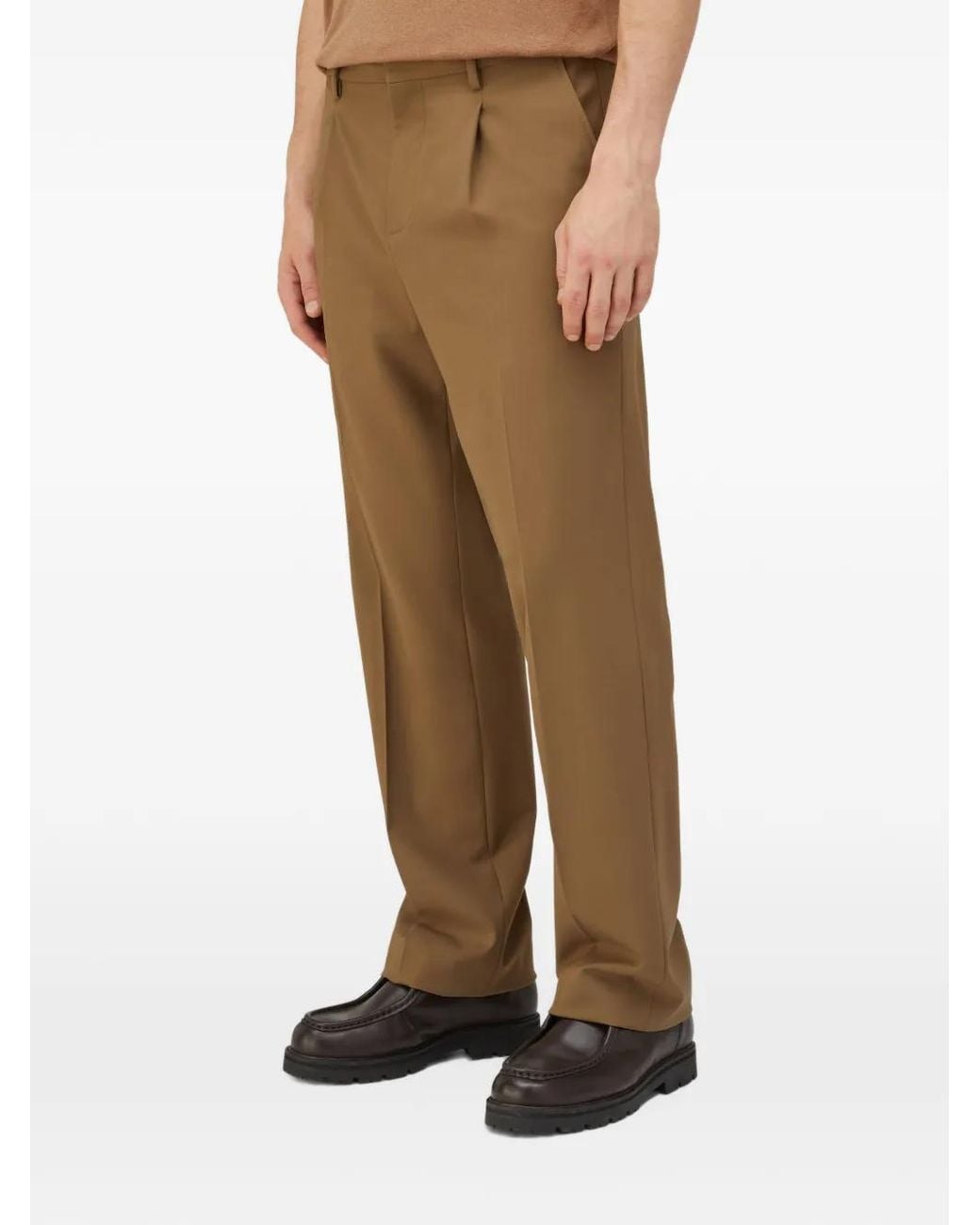 RETORI Natural Pleated Trousers for men