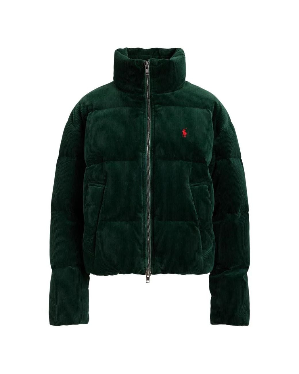 Polo Ralph Lauren Green Corduroy Puffer Coat