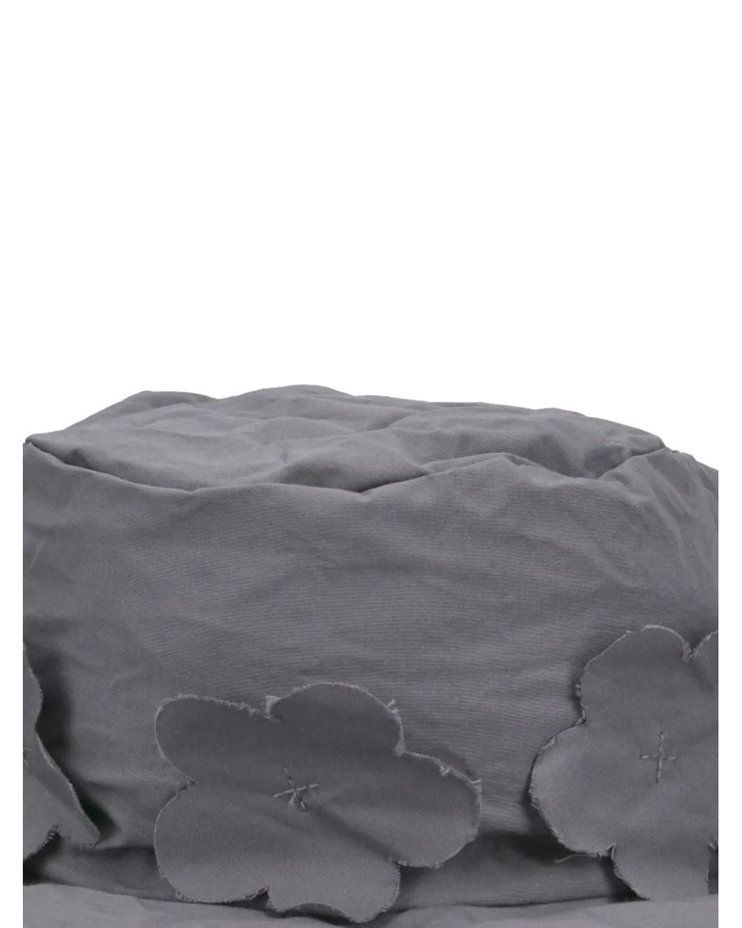 Scha Gray Flower-Appliqué Hat