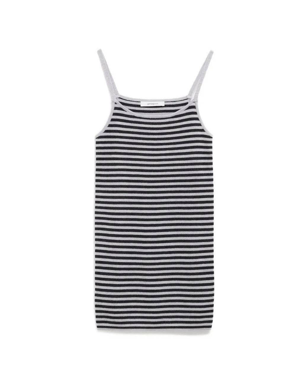 GIMAGUAS Gray Magalie Striped Mini Dress