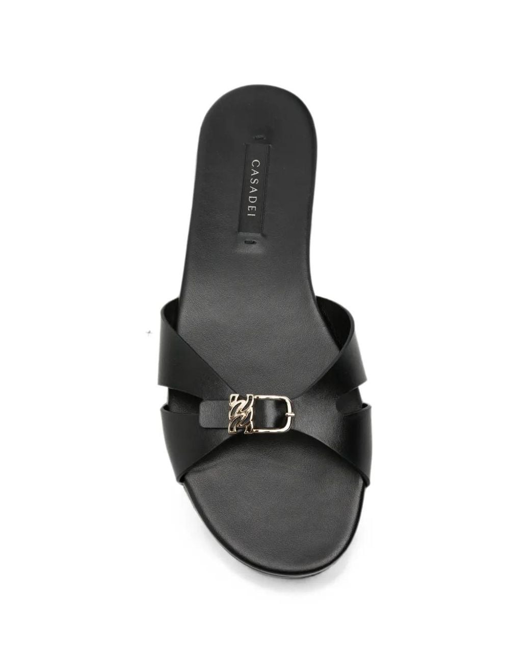 Casadei White Logo-Plaque Sandals