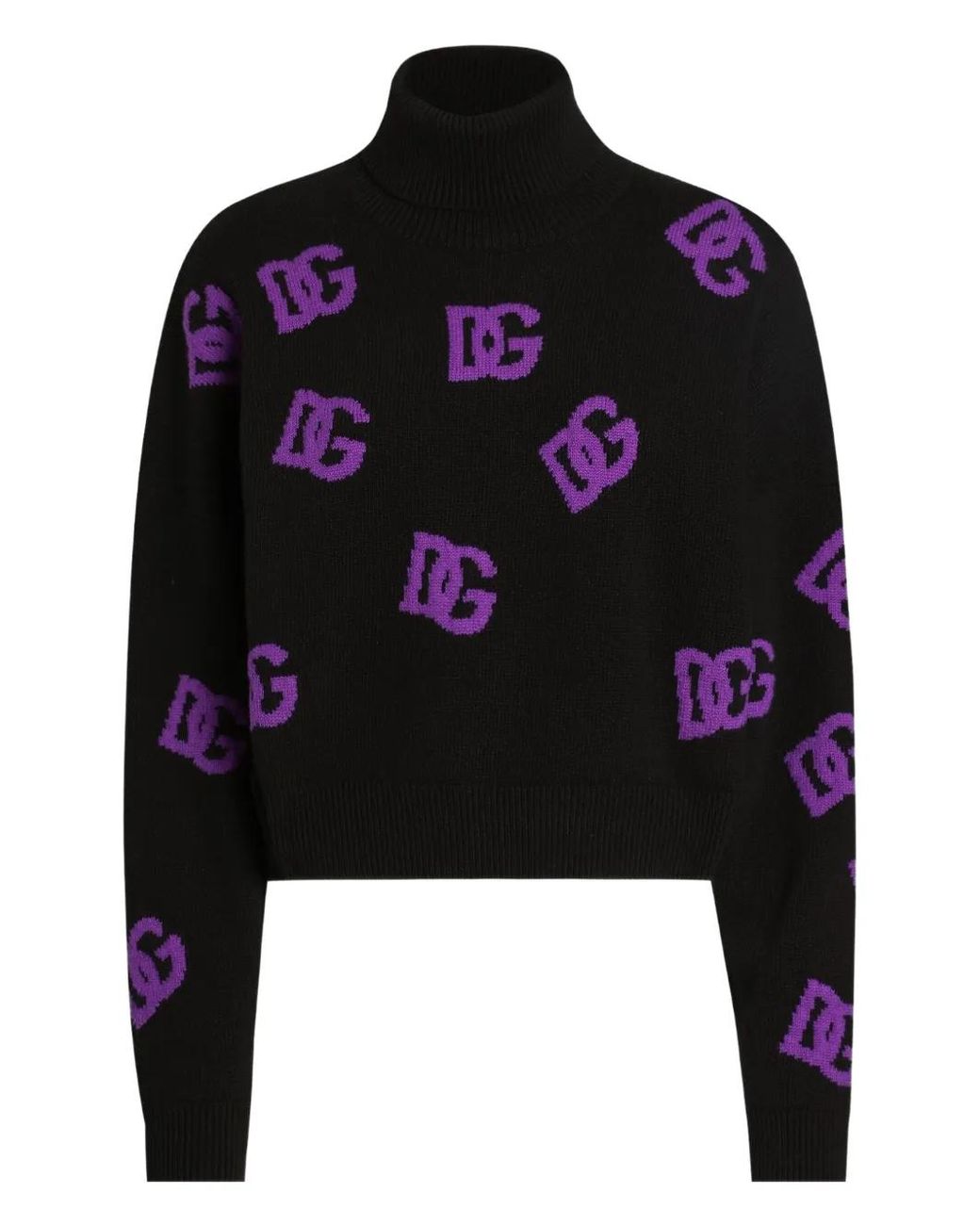 Dolce & Gabbana Black Roll Neck Logo Sweater