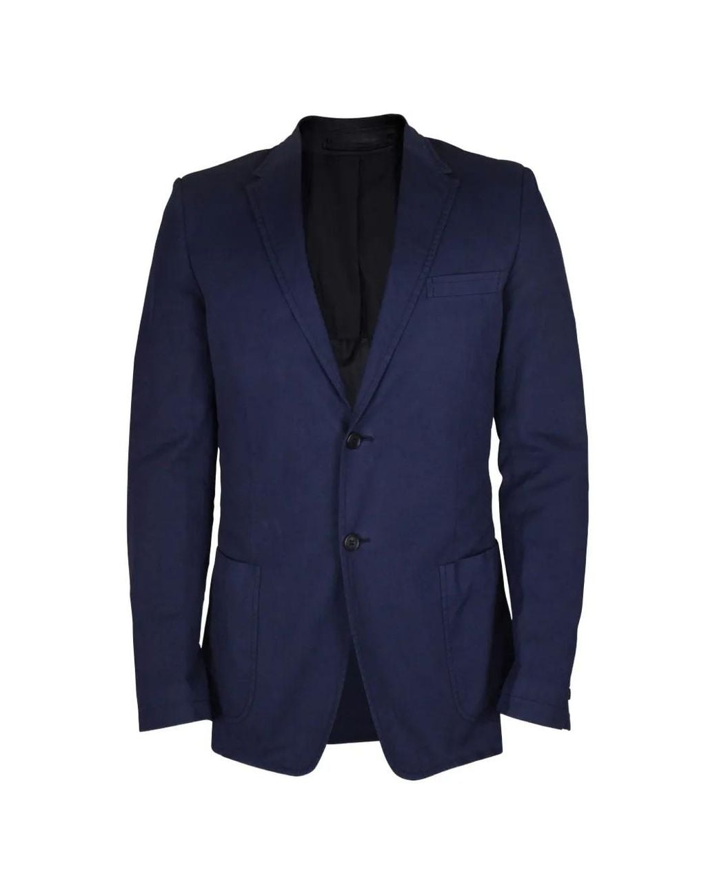 Prada Blue Buttoned Cotton Jacket for men
