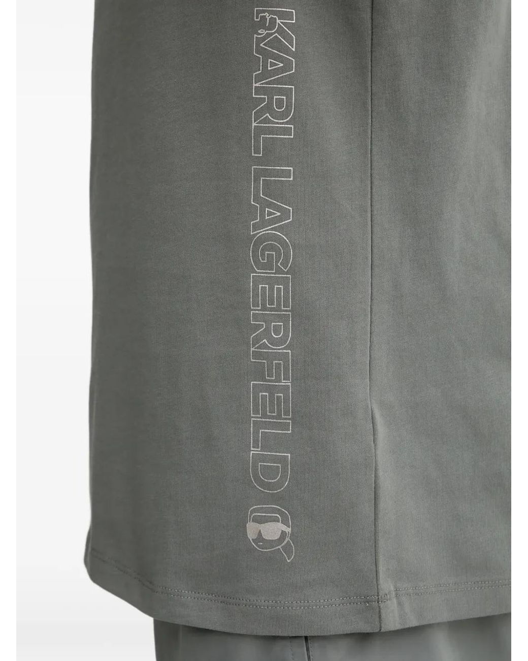 Karl Lagerfeld Gray Logo-Print Tank Top for men