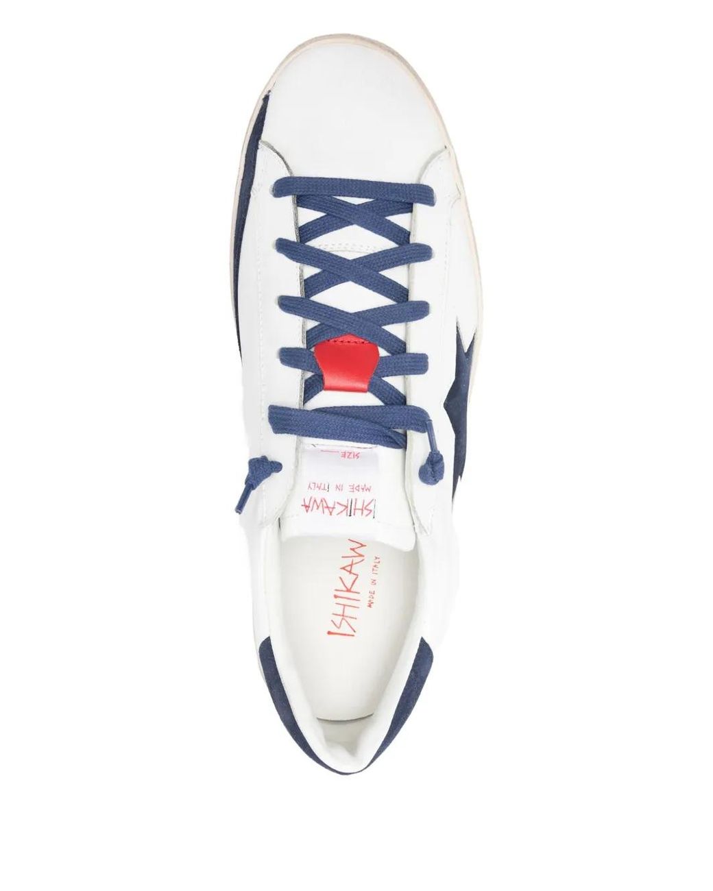 Ishikawa Blue Leather Sneakers for men