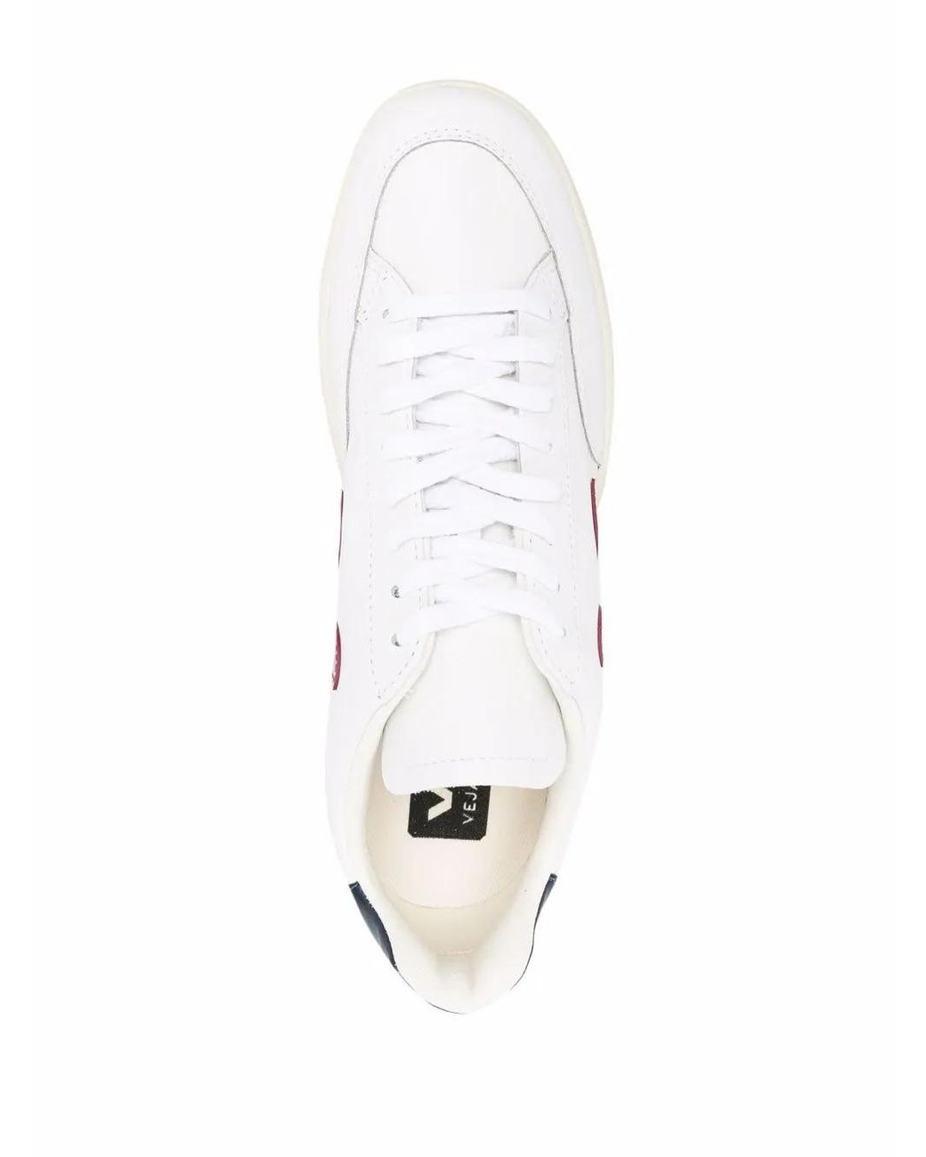 Veja White V-12 Leather Sneakers