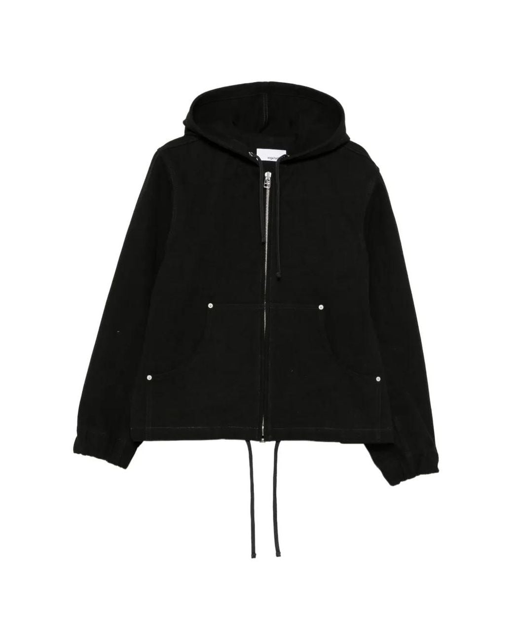 SAGE NATION Black Drawstring-Hood Zip-Up Jacket for men