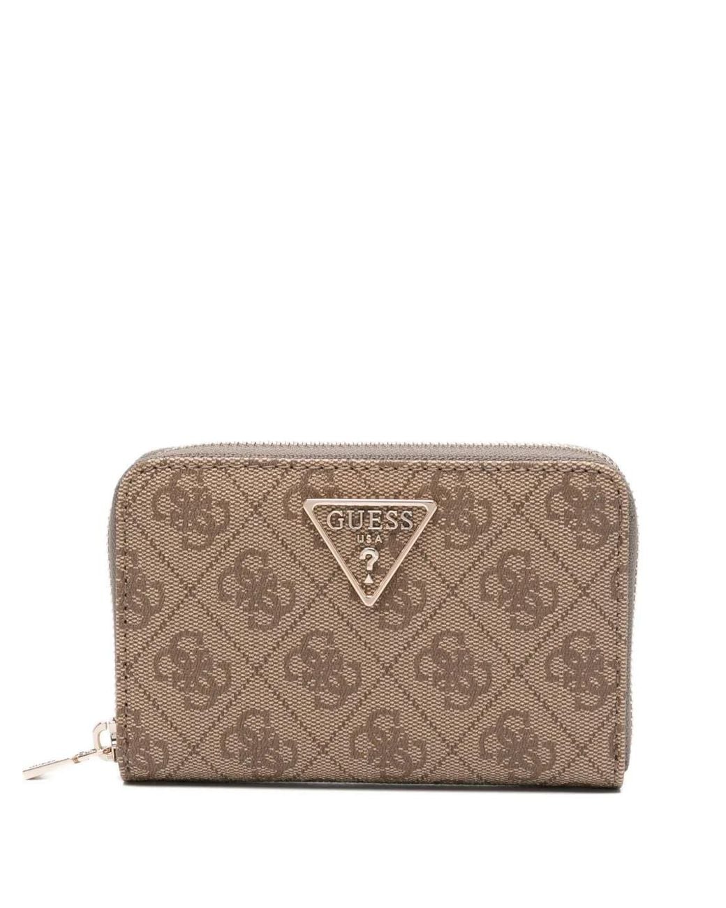 Portafoglio Con Monogramma di Guess in Brown