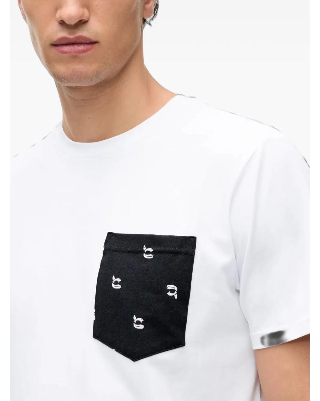 Karl Lagerfeld White Ikon Pocket Sleep T-Shirt for men