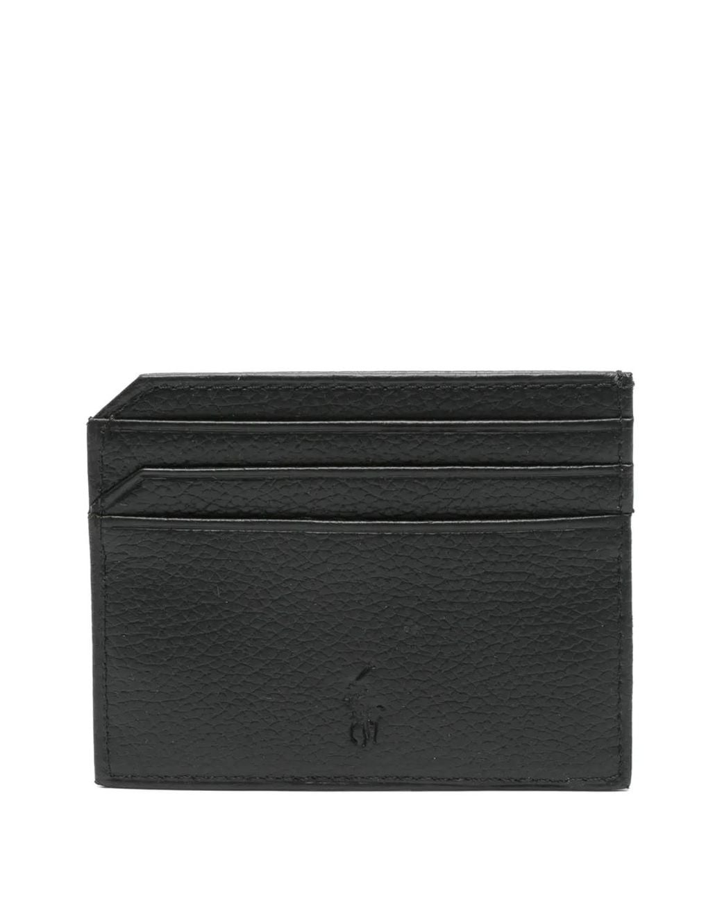 Polo Ralph Lauren Black Grained Leather Card Holder for men