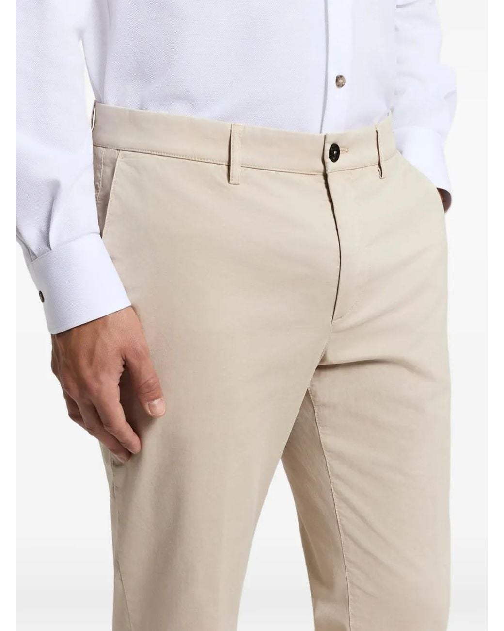 Peserico Natural Button Tailored Trousers for men