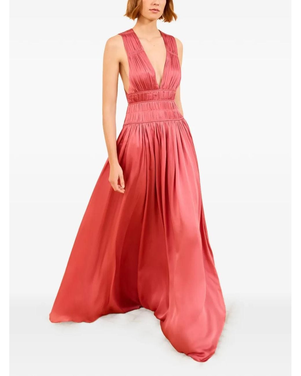 Ulla Johnson Red Boheme Silk Maxi Dress