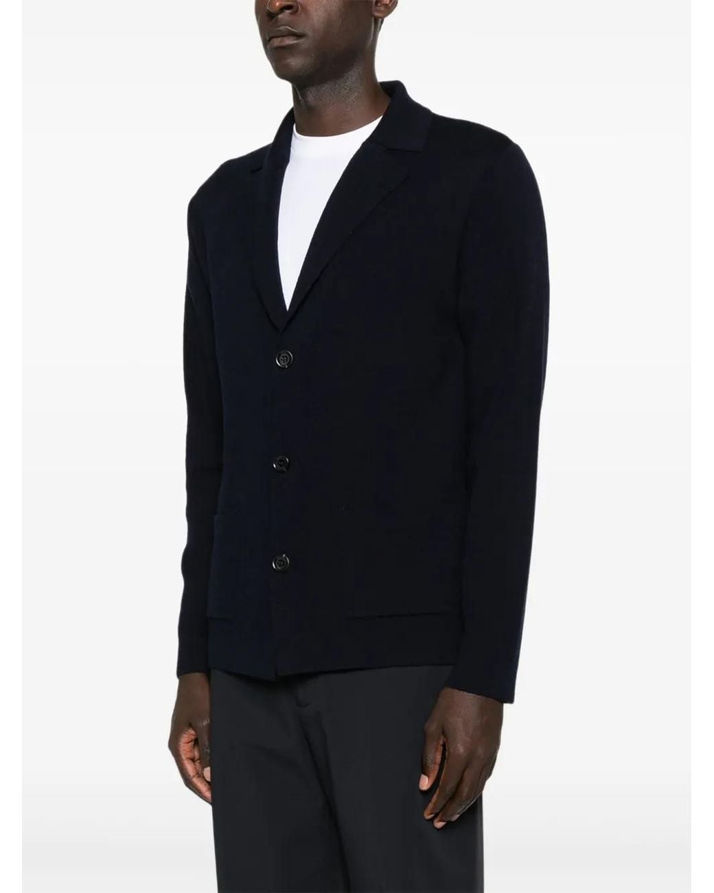 Daniele Fiesoli Black Buttoned Patch-Pockets Cardigan for men