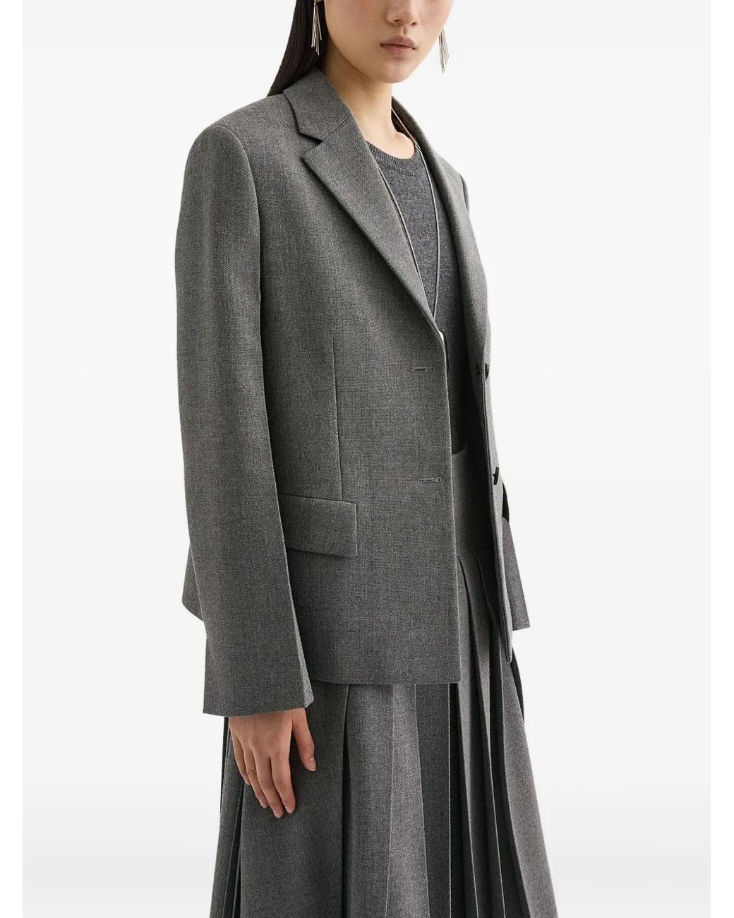 Jil Sander Gray Mélange-Effect Blazer