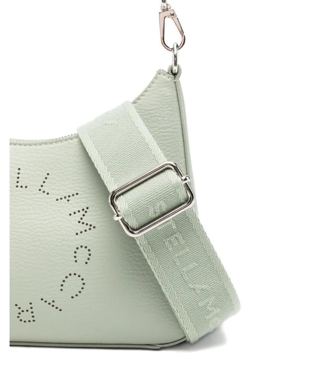 Stella McCartney White Logo-Perforated Shoulder Bag