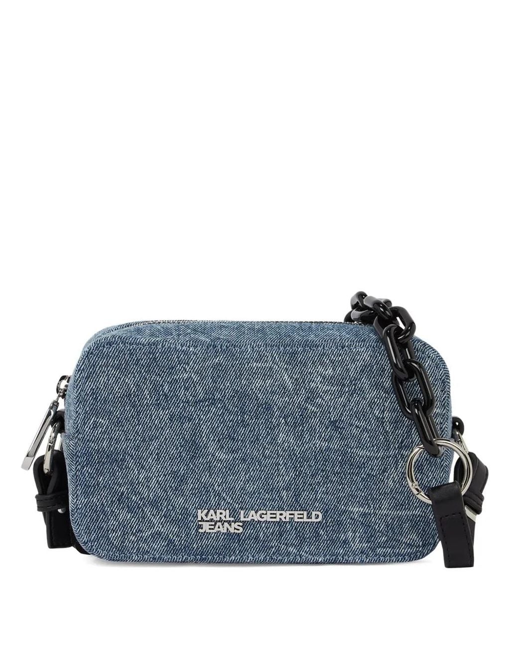 Karl Lagerfeld Blue Camera Bag Chain Crossbody Bag
