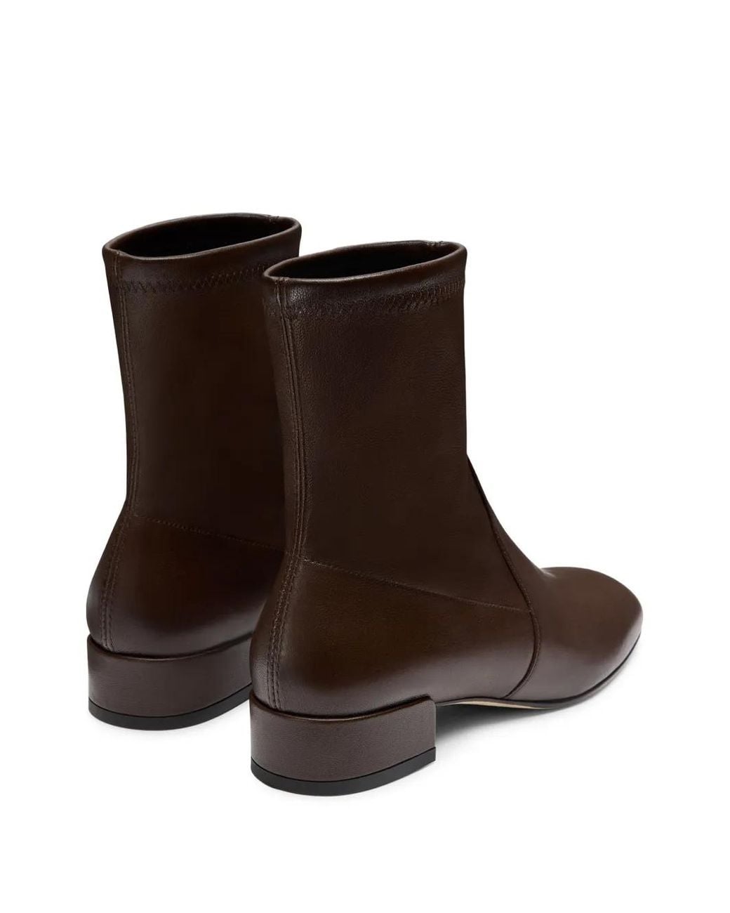 Stuart Weitzman Brown Bacari Stretch-Nappa Ankle Boots