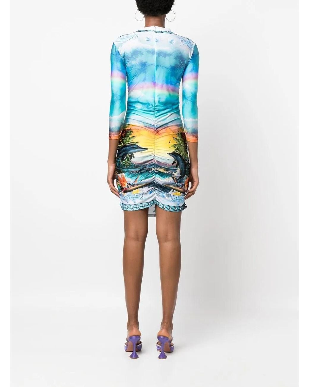 Philipp Plein Blue Mini Dress