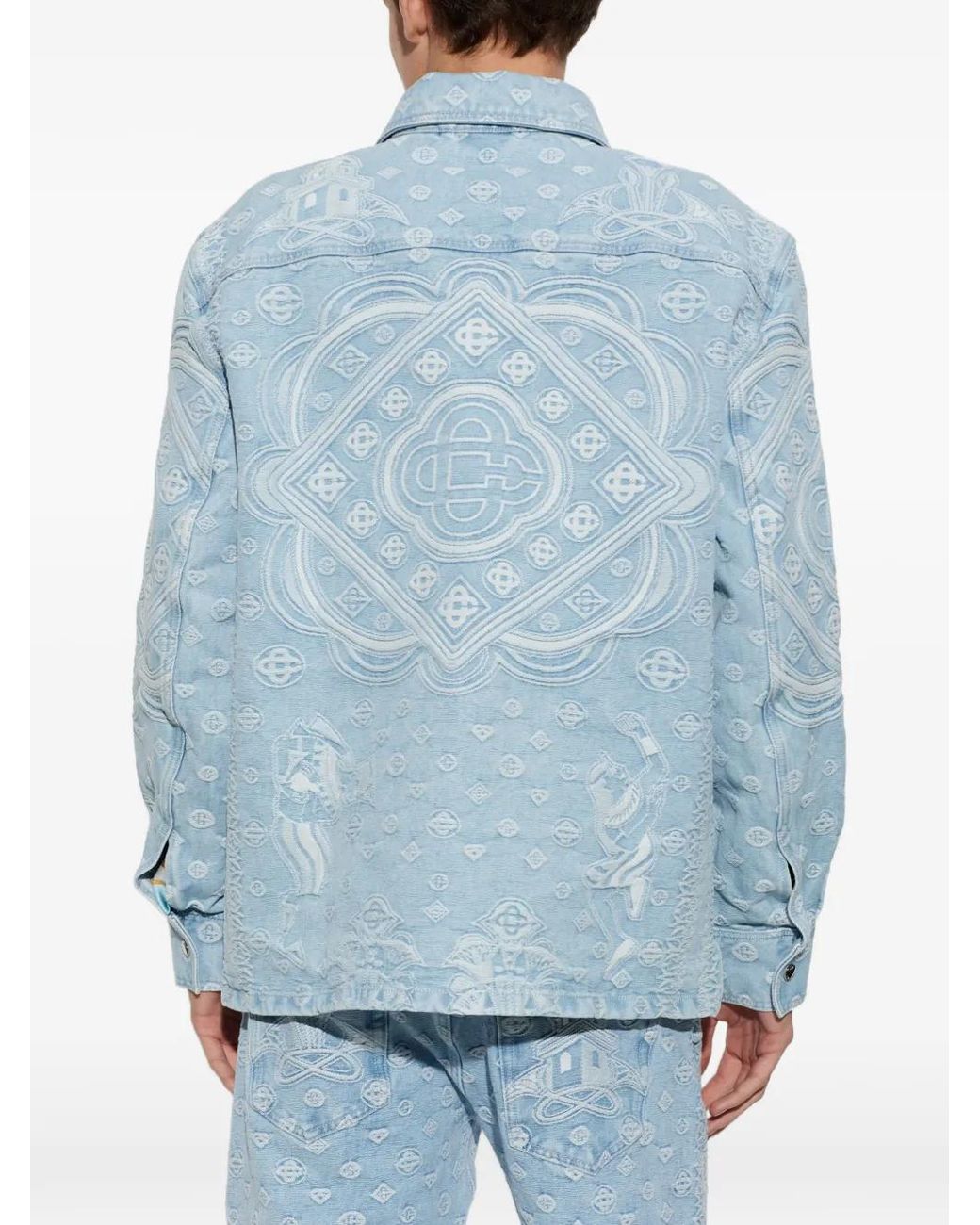 Casablanca Blue Carpet Long-Sleeve Denim Shirt for men