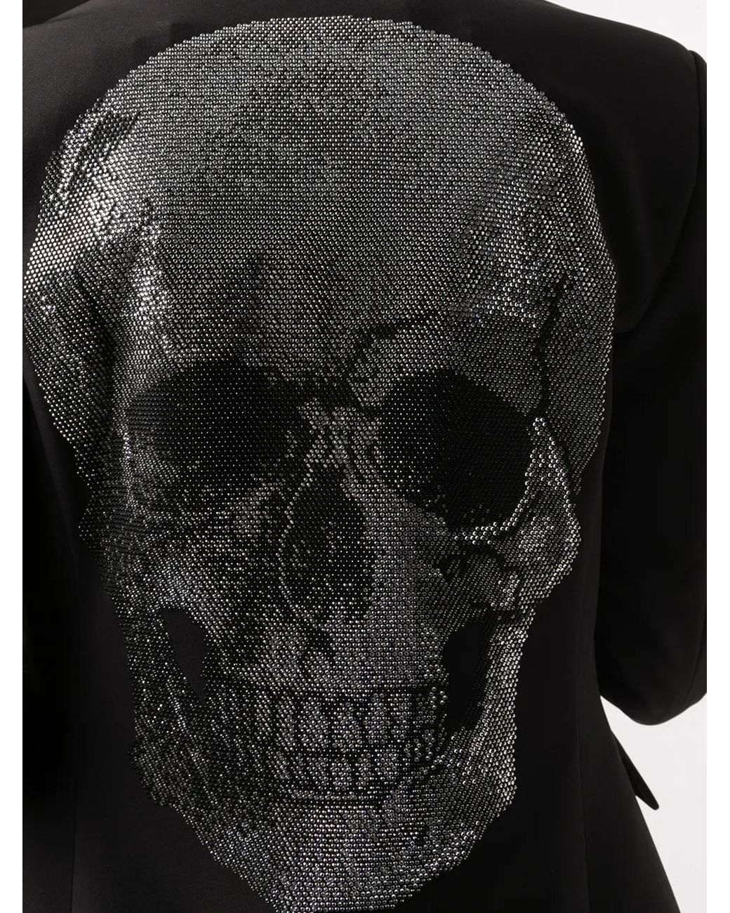 Philipp Plein Black Crystal Skull Embellished Blazer