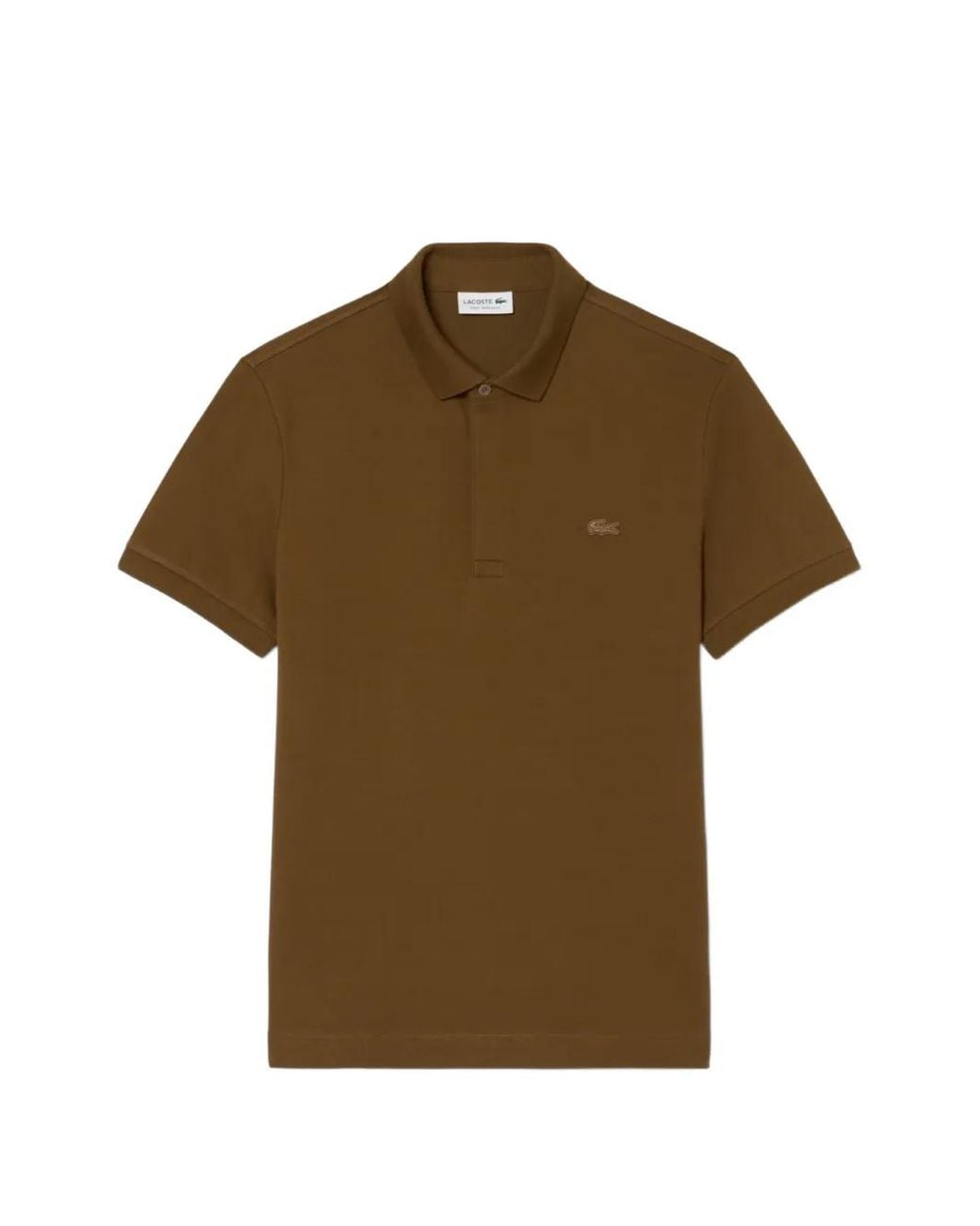 Lacoste Brown Regular Fit Paris Stretch Piqué Polo for men