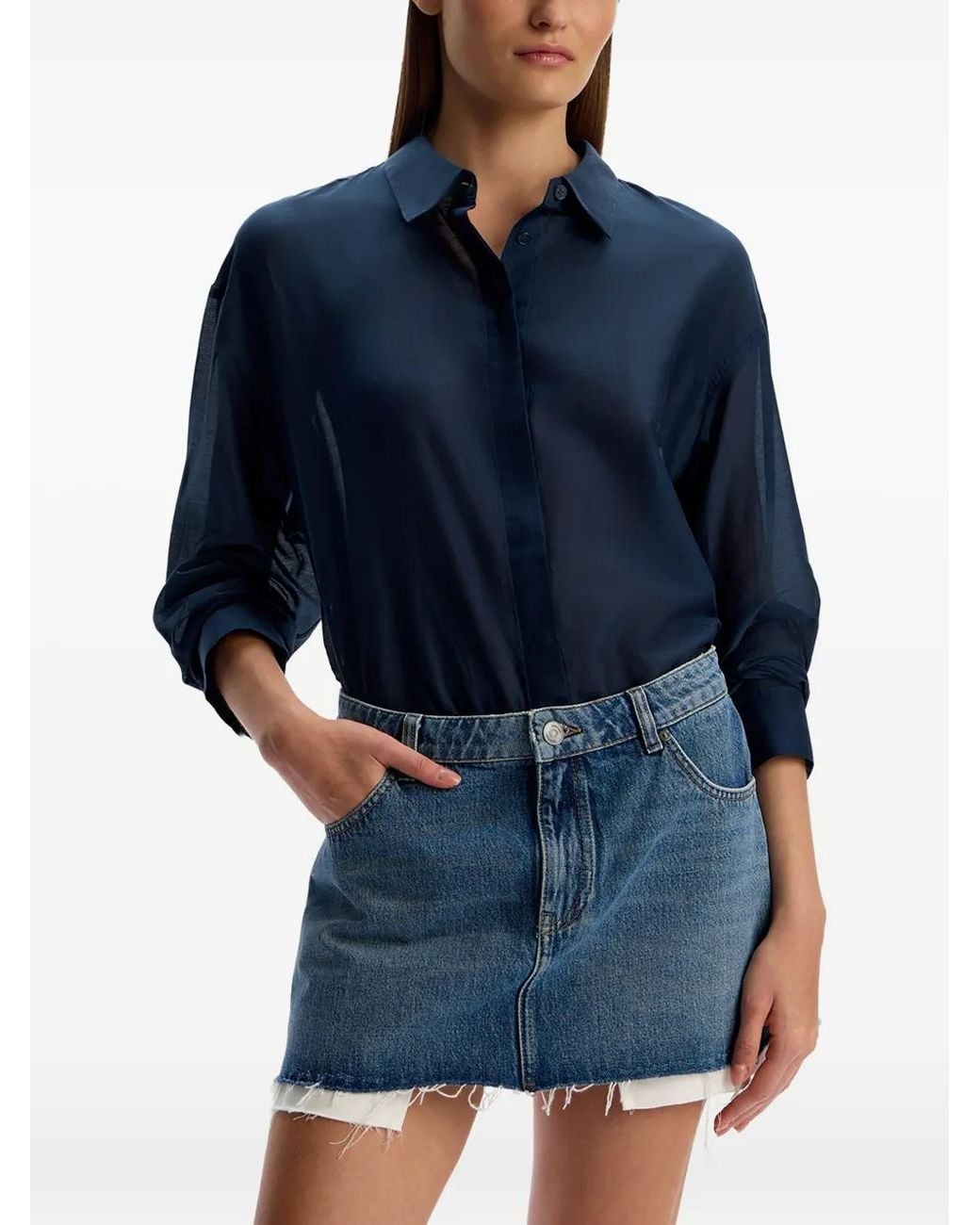 12 STOREEZ Blue Button-Down Shirt