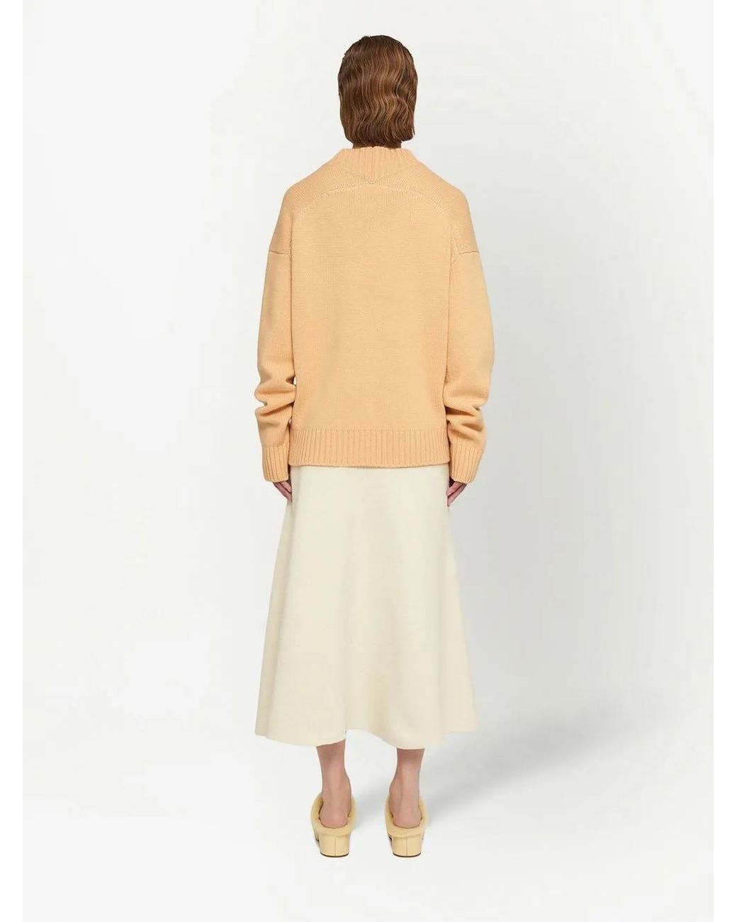 Jil Sander Natural Extra-Long Sleeve Sweater