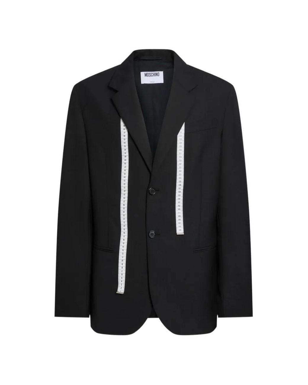 Moschino Black Veste Imprimée En Laine for men